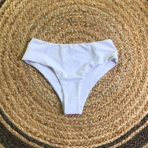 White High Rise Bikini Bottom